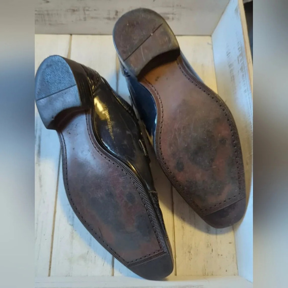 BOLANO Dallas 002 Navy Mens 9 Oxford Shoes Crock And Eel Print - Picture 10 of 10